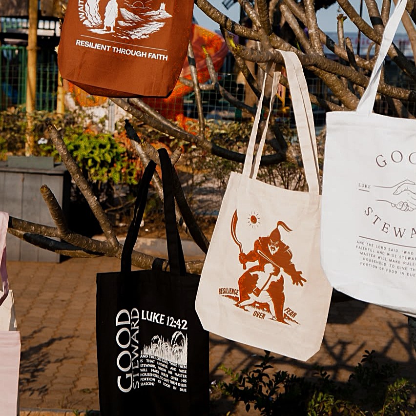 VVS Global cream tote bag